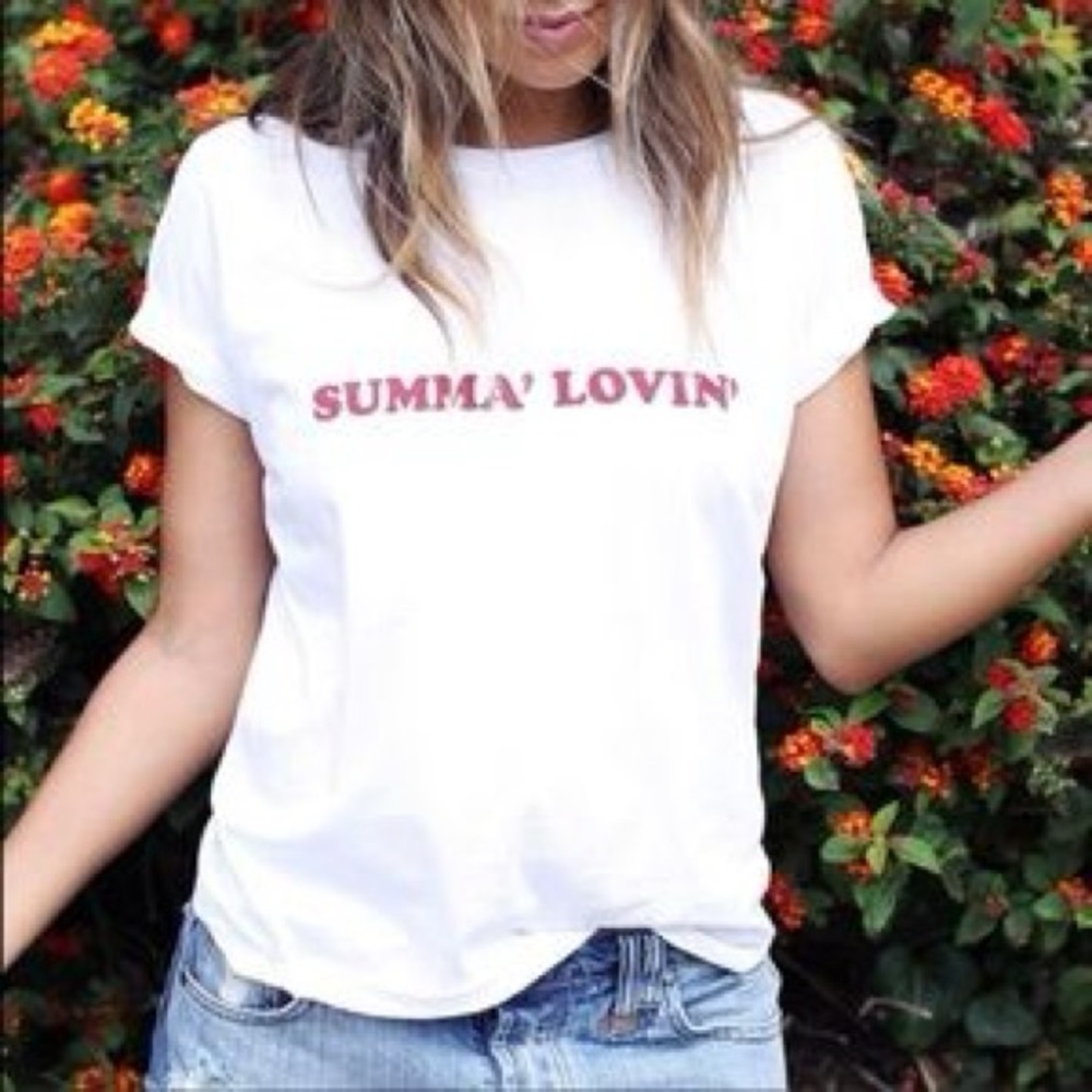 Sincerely Jules Summa’ Lovin’ White T-shirt Medium